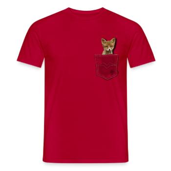 pocket fox by customstyle - T-shirt homme - rouge - Devant - AI Model Male 178 dark (178cm)