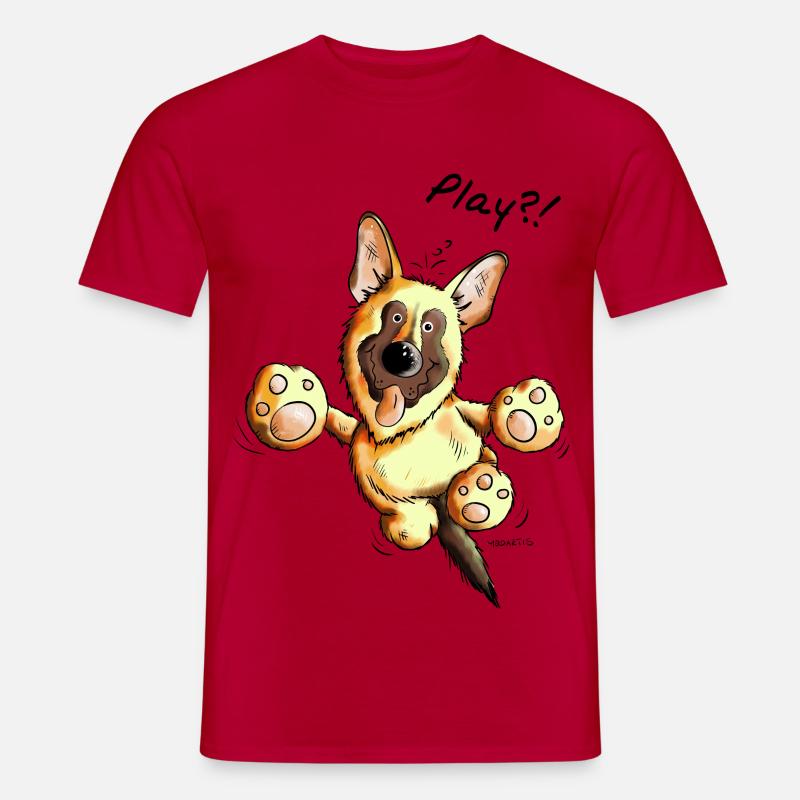 Schäferhund Play - Deutscher Schäferhund - Hund - Männer T-Shirt - Rot