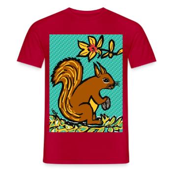 Squirrel I Animal I Holiday I Forest I EC - Men's T-Shirt - red - Front - AI Model Male 178 dark (178cm)
