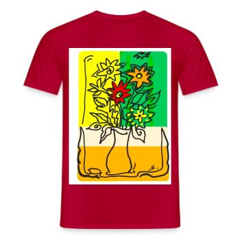 EC Flowers I Holiday I Gift I Summer I Mother's Day - Men's T-Shirt - red - Front - AI Model Male 178 dark (178cm)