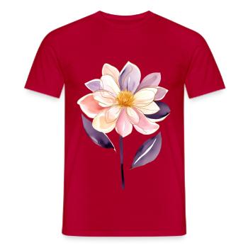 flower B - Men's T-Shirt - red - Front - AI Model Male 178 dark (178cm)