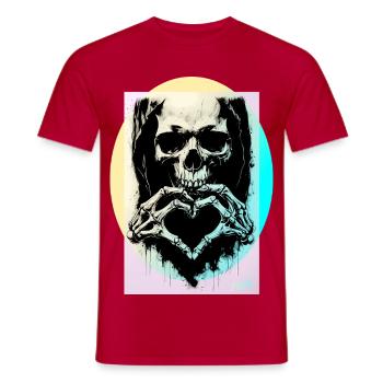 The Heart of Death ☠ - Men's T-Shirt - red - Front - AI Model Male 178 dark (178cm)