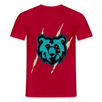 Holographischer und rauer Bärenkopf - Männer T-Shirt - Rot - Vorne - AI Model Male 178 dark (178cm)