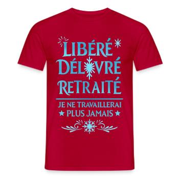 Released, Delivered, Retired - Men's T-Shirt - red - Front - AI Model Male 178 dark (178cm)