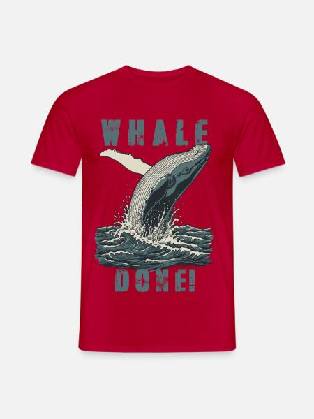 Vintage Whale Done Whale Humor - Männer T-Shirt - Rot