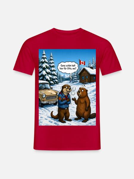 Otta, wa? – Lustiges Ottawa Otter Wortspiel - Männer T-Shirt - Rot