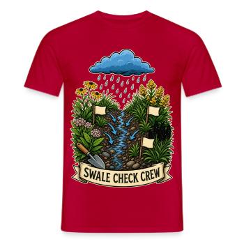 SWALE CHECK CREW Plants - Men's T-Shirt - red - Front - AI Model Male 178 dark (178cm)
