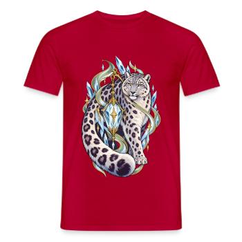 Kristall Leopard Fabelwelt - Männer T-Shirt - Rot - Vorne - AI Model Male 178 dark (178cm)