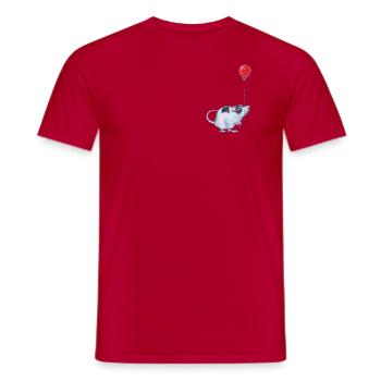 Ratte mit Ballon - Party - Geburtstag - Geschenk - Männer T-Shirt - Rot - Vorne - AI Model Male 178 dark (178cm)