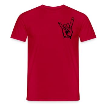 rock on - Men's T-Shirt - red - Front - AI Model Male 178 dark (178cm)