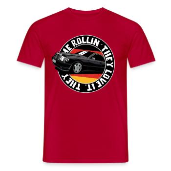 Vous me voyez conduire dans ma voiture - T-shirt homme - rouge - Devant - AI Model Male 178 dark (178cm)