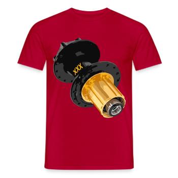 MTB Mountain Bike Road Bike Hub - Men's T-Shirt - red - Front - AI Model Male 178 dark (178cm)