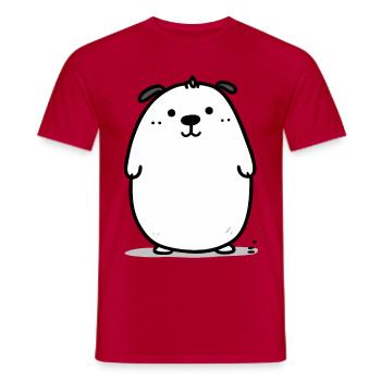 Cute Cuddly Cartoon Dog - Men's T-Shirt - red - Front - AI Model Male 178 dark (178cm)