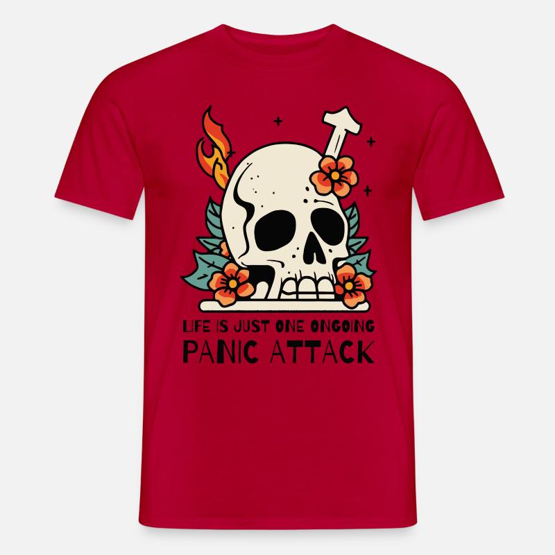 Das Leben ist eine Panikattacke - Männer T-Shirt - Rot