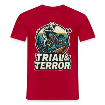 Motocross hero at Moto Trial and Terror Ride - Men's T-Shirt - red - Front - AI Model Male 178 dark (178cm)