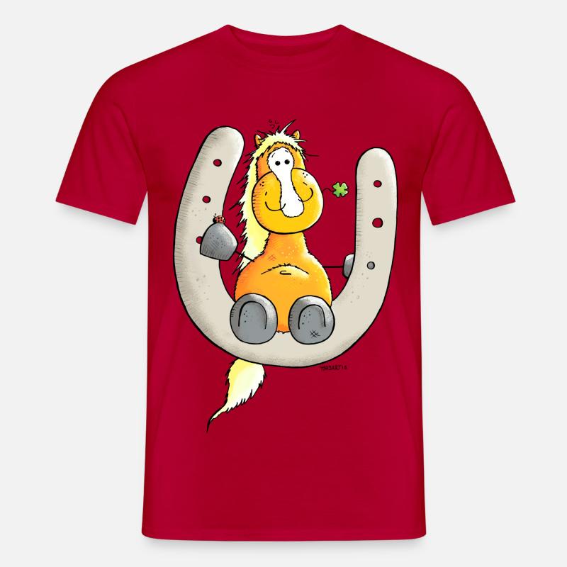 Glückspferd - Pferd - Glück - Männer T-Shirt - Rot