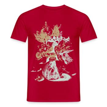 Vintage Flower Vase with Roses - Men's T-Shirt - red - Front - AI Model Male 178 dark (178cm)