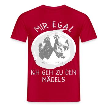 MIR EGAL ICH GEH ZU DEN MÄDELS Hühner - Männer T-Shirt - Rot - Vorne - AI Model Male 178 dark (178cm)