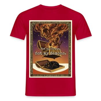 Pas mon chat démoniaque - T-shirt homme - rouge - Devant - AI Model Male 178 dark (178cm)
