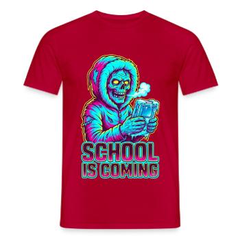 School Is Coming Icy Handheld Console Zombie - Men's T-Shirt - red - Front - AI Model Male 178 dark (178cm)