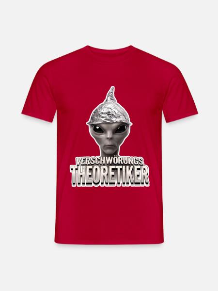 Verschwörungstheoretiker Alien - Männer T-Shirt - Rot