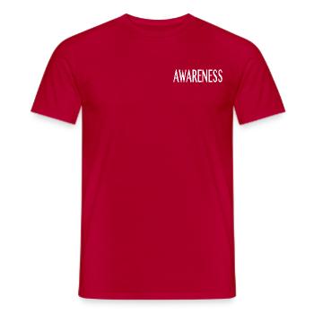 Vêtements de l’équipe de sensibilisation - T-shirt homme - rouge - Devant - AI Model Male 178 dark (178cm)