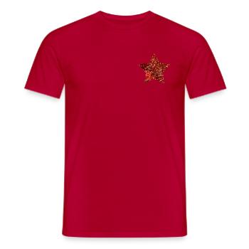 Étoile - peinte à la main par Martina Eßer - T-shirt homme - rouge - Devant - AI Model Male 178 dark (178cm)