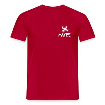 Maybe X - Männer T-Shirt - Rot - Vorne - AI Model Male 178 dark (178cm)
