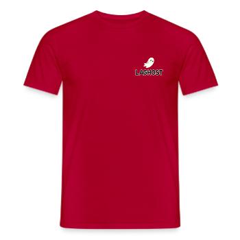 Laghost: Fantôme Sourire Doux - T-shirt homme - rouge - Devant - AI Model Male 178 dark (178cm)