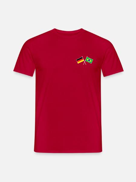 Germany x Brazil Crossed Friendship Flags - Männer T-Shirt - Rot