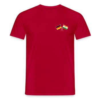 Germany x India Crossed Friendship Flags - Männer T-Shirt - Rot - Vorne - AI Model Male 178 dark (178cm)