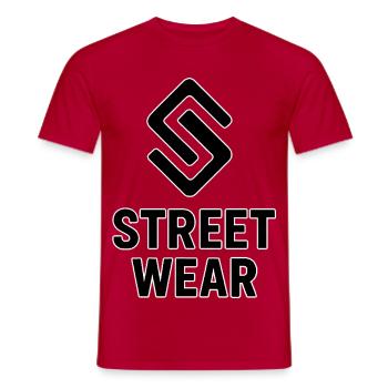 Streetwear - Männer T-Shirt - Rot - Vorne - AI Model Male 178 dark (178cm)