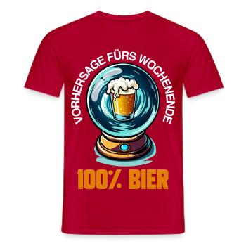Bierkugel Wochenendvorhersage - Männer T-Shirt - Rot - Vorne - AI Model Male 178 dark (178cm)