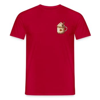 Pumpkin spice latte dans un style brodé (imprimé) - T-shirt homme - rouge - Devant - AI Model Male 178 dark (178cm)