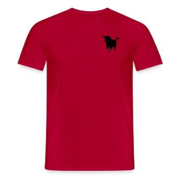 Stier - Männer T-Shirt - Rot - Vorne - AI Model Male 178 dark (178cm)
