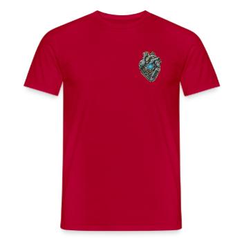Cœur mécanique avec engrenages - T-shirt homme - rouge - Devant - AI Model Male 178 dark (178cm)