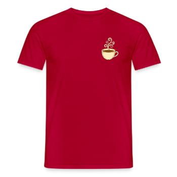 Vintage Steam Swirl Kaffeetasse - Männer T-Shirt - Rot - Vorne - AI Model Male 178 dark (178cm)