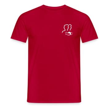 Logo poignée de main des Silhouettes jumelles - T-shirt homme - rouge - Devant - AI Model Male 178 dark (178cm)