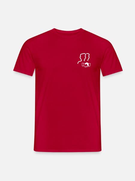 Twin Silhouettes Handshake Logo - Men's T-Shirt - red