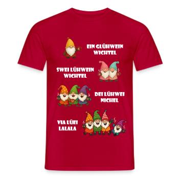 Funny Gnome Mulled Wine Christmas Gift - Men's T-Shirt - red - Front - AI Model Male 178 dark (178cm)