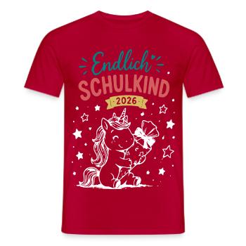 Endlich Schulkind 2026 - Männer T-Shirt - Rot - Vorne - AI Model Male 178 dark (178cm)