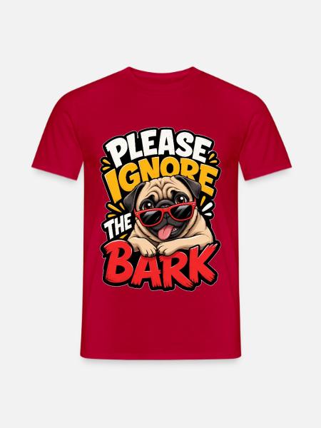 Mops - Männer T-Shirt - Rot