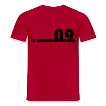 09_Black_Bauhaus93 - Männer T-Shirt - Rot - Vorne - AI Model Male 178 dark (178cm)