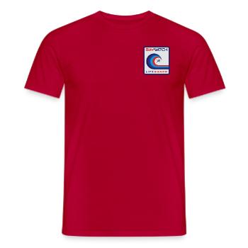 Baywatch Wave Lifeguard Chest Design - Men's T-Shirt - red - Front - AI Model Male 178 dark (178cm)