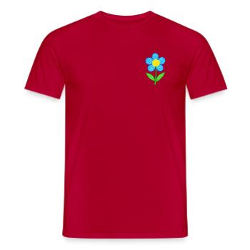 Niedliche Blume – Handgezeichnetes Blumendesign - Männer T-Shirt - Rot - Vorne - AI Model Male 178 dark (178cm)