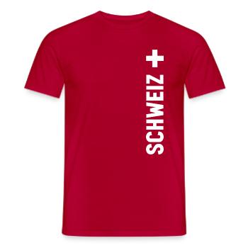 Suisse - T-shirt homme - rouge - Devant - AI Model Male 178 dark (178cm)