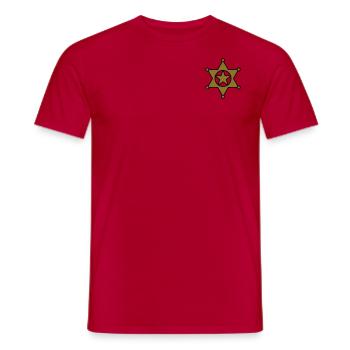 shérif étoile_se6 - T-shirt homme - rouge - Devant - AI Model Male 178 dark (178cm)