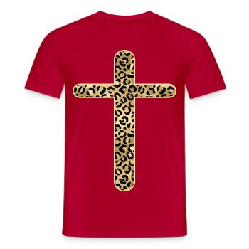 Chrétiens - Foi chrétienne - Croix - T-shirt homme - rouge - Devant - AI Model Male 178 dark (178cm)