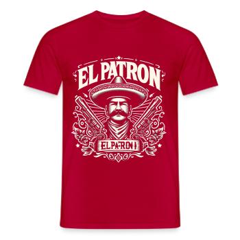 El Patron Sombrero-Gangster Grafik - Männer T-Shirt - Rot - Vorne - AI Model Male 178 dark (178cm)