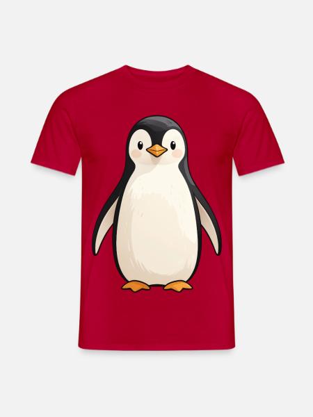 Niedlicher Pinguin Cartoon Stil - Männer T-Shirt - Rot